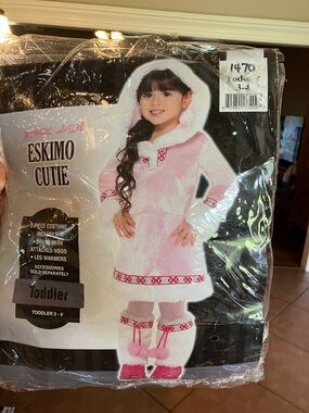 NIP 3pc Toddler Eskimo Pink Dress Costume 3-4